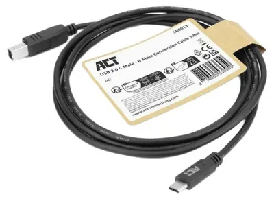 Obrázok produktu pre ACT SB0013, 1,8 m, USB B, USB C, USB 2.0, 0,48 Gbit/s, Čierna