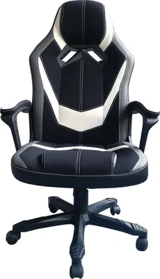 Produktbild von Bürostuhl, Chef Sessel , Drehstuhl, Büroausstattung, Home Office , Gamingchair, mit Wipp Mechanik, gepolsterte Armlehnen, Farbe: schwarz-weiß ,Modell: Treviso PolyurethanMesh  von Jet-Line