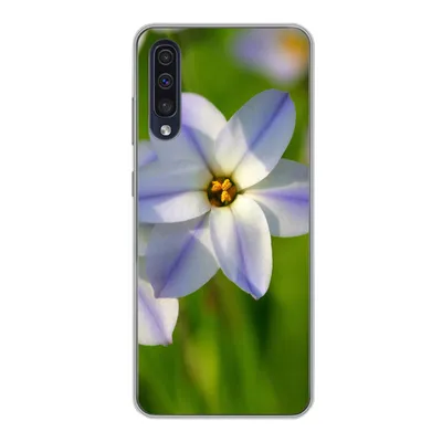 Produktbild von MuchoWow® Handyhülle Schutzhülle Hülle für Samsung Galaxy A30s Blumen - Garten - Lila Silikon Softcase Handy Hülle - Karteninhaber