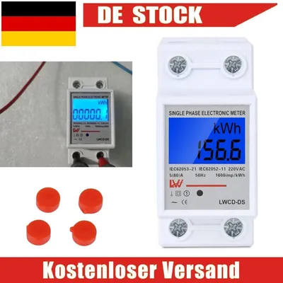 Produktbild von Stromzähler Hutschiene 1 phase Wechselstromzähler LCD Digitaler Stromzähler 80A