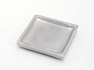 Produktbild von Kerzenteller quadrat Alu Silber matt 8 x 8 cm für Kerzen, Dekoteller