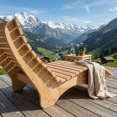 Produktbild von Gartenliege Relaxliege "Ruhe-Vroni" (Zirbe) 2-teilig stehend Breite 120 cm