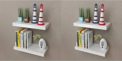 Image de Maison Exclusive - Étagères murales, lot de 4, blanc, 40 cm