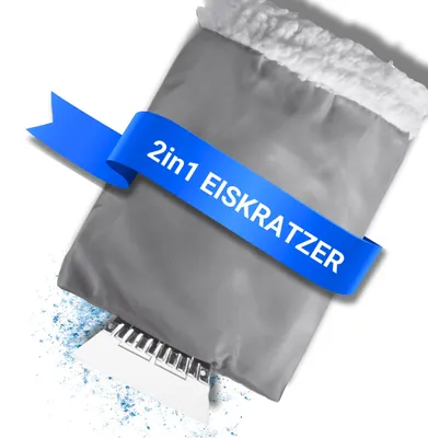 Produktbild von Eiskratzer Auto mit Handschuh - 2in1 Autozubehör mit weichem Handschuh & ergonomischen Eisschaber - langlebig, mühelos & rückstandlos enteisen - Car Accessoires für kalte Tage grau/transparent