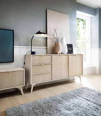 Immagine prodotto di Credenza Forest 158x38x80cm beige a spina di pesce Skandi