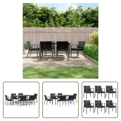 Produktbild von The Living Store 7-tlg. Garten-Essgruppe mit Kissen Poly Rattan und Stahl