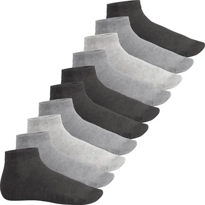 Produktbild von Footstar EVERYDAY! 10 Paar Damen Herren Quarter Socken - Classic Grey 39-42