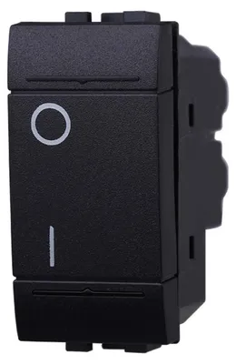 Immagine prodotto di ETTROIT LN0402 interruttore bipolare 0-1 16A compatibile bticino living colore nero