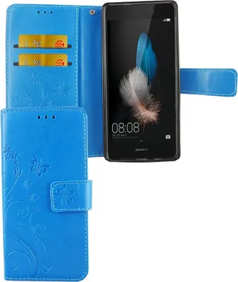 Produktbild von Schutz Hülle Blumen für Handy Huawei P8 Lite Blau