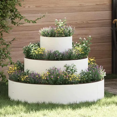 Obrázok produktu pre Maison Exclusive - Záhradný kvetináč Biely 90 x 90 x 20 cm Valcovaná za studena oceľ