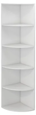 Image de Étagère d'angle Fabienne, blanche, 40 x 180 cm avec 5 compartiments