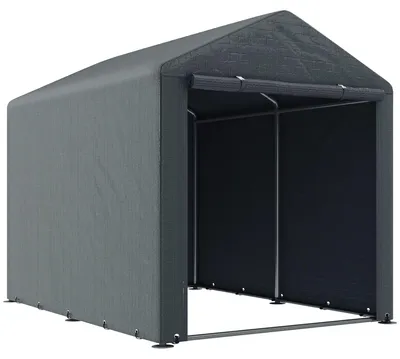 Productafbeelding van Fietsenbergingen van kunststof - 2 x 2 x 2 meter - stalen frame - waterdicht - UV-bestendig - donkergrijs