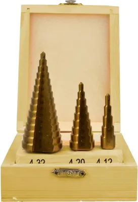 Produktbild von Geko Stufenbohrer 3-El. 4-32Mm, in Holzkiste