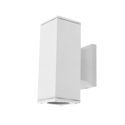 Immagine prodotto di Lampada da parete LED GU10 quadrata bianca IP65 a 2 ingressi per 2 spot LED GU10