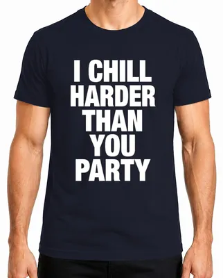 Imagen del producto de Camiseta para hombre, color azul marino, talla M, con el texto: "Soy más relajado que tú", estilo divertido, sarcástico y como un regalo