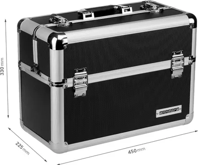 Produktbild von anndora Werkzeugkoffer 24L Präsentationskoffer Etagenkoffer Schwarz + Schlüssel - Schwarz