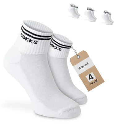 SOKKS Retro Sneakersocken Weiß aus Baumwolle — 4 Paar Set