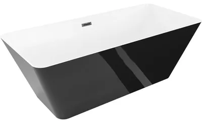 Obrázek produktu pro Mexen Velo Slim volně stojící vana 170 x 75 cm, bílá/černá, přepad černý - 52811707575-70