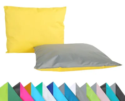 Produktbild von JACK 2er Set Wende Outdoor Kissenhülle Kissenbezug 2-farbig 30x50cm Wasserfest Lounge Kissen Garten Stuhl Lotus Effekt, Farbe:Grau - Gelb