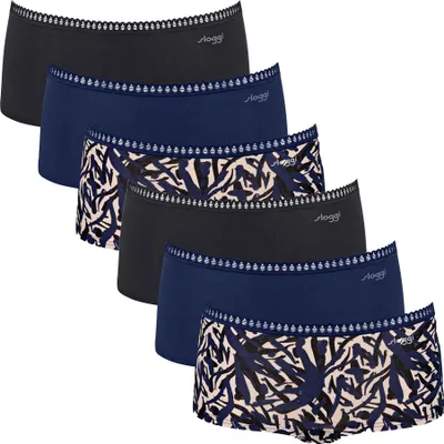 Produktbild von Sloggi Damen Pantys, 6er Pack - GO Crush Short C6P, Unterhose, Stretch-Baumwolle Blau XL