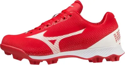 Produktbild von Mizuno Wave Lightrevo Jr. (320673) 4,5 Red/White Baseball/Softball Schuhe | Molded Cleats Stollen