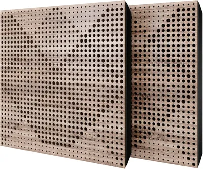 Immagine prodotto di Set di 6 pannelli acustici WILDS in velluto, 50x50x5 cm, colore Sonoma/marrone – include kit di montaggio