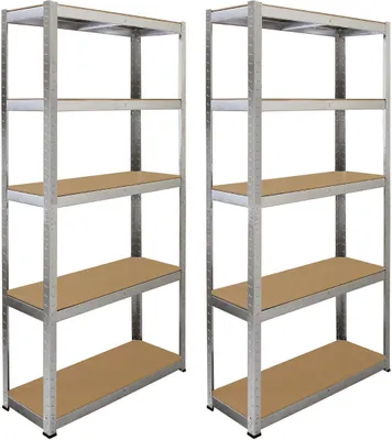 Produktbild von Monster Racking Galwix Schwerlastregal Lagerregal Garagenregal Stahlregal Industrieregal Werkstattregal Steckregal Metallregal Kellerregal Regalsystem 150cm H x 75cm L x 30cm B 100% schraubenlos