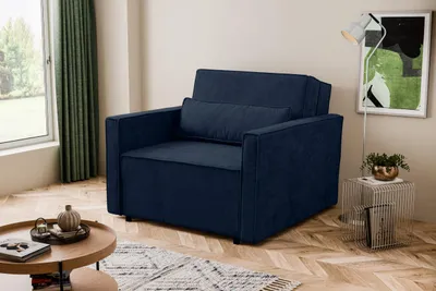 Zdjęcie produktu dla Sofa VESSA amerykanka 1 osobowa os funkcja spania rozkładana 200x80 granatowa