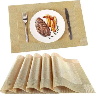Immagine prodotto di Set di tovagliette in PVC, resistente all'usura, resistente al calore, economico, per cucina, sala da pranzo, hotel