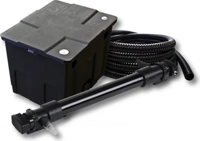 Produktbild von SunSun Komplettset: CBF-350 Teichfilter bis 12000 L Teichfilteranlage als Durchlauffilter, CUV-672 Teichklärer UVC Klärer mit 72W, 5m Teichschlauch 25 mm (1")