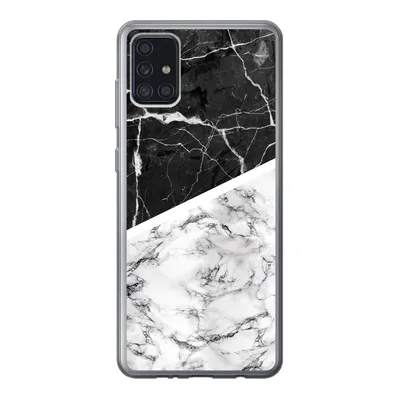 Produktbild von MuchoWow® Handyhülle Schutzhülle Hülle für Samsung Galaxy A52 5G Marmor - Schwarz - Weiß Silikon Softcase Handy Hülle - Umschlag