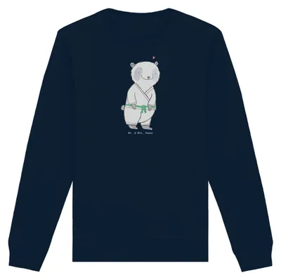 Produktbild von Mr. & Mrs. Panda Baumwoll Pullover Panda Jiu Jitsu Größe S - French Navy - Geschenk, Nachhaltiger, Sweatshirt, Bio, Selbstverteidigung, Japanische Kampfkunst, Pulli