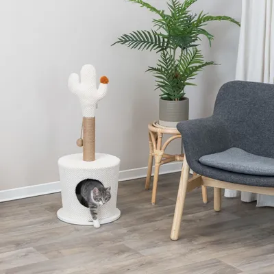 Image de TRIXIE Cave à chat avec cactus 36x84 cm Crème