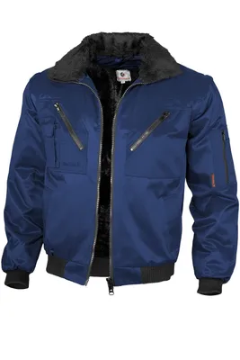 Produktbild von Qualitex Pilotenjacke - Arbeitsjacke Herren 4-in-1 Pilotenjacke mit abtrennbaren Ärmeln - in Farbe: marine - Herren: XXL - Damen: 52