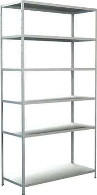Produktbild von Stecksystem-Grundregal, 6 Böden, 2300x1200x500, weiß