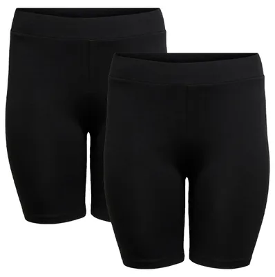 Produktbild von ONLY CARMAKOMA Kurze Leggings 2-er Stück Pack Stretch Shorts Hose Übergrößen Plus Size Größe: 42-44