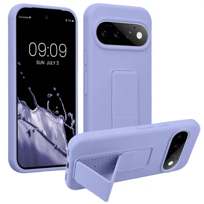 Produktbild von kwmobile Handyhülle für Google Pixel 11 Hülle - TPU Silikon Case mit Fingerhalter und Stand - Schutzhülle Cover in Lavendel