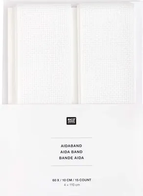 Produktbild von Rico Design Aidaband, weiß, 6 Stiche / cm, 2 x 4 x 110 cm