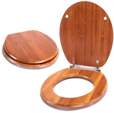 Produktbild von Toilettendeckel aus Bambus "Bamboo" mit Edelstahl-Scharnieren – hochwertige und stabile Qualität