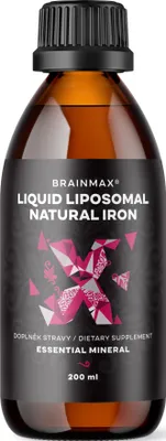 Obrázok produktu pre BrainMax Liposomal Natural Iron, lipozomálne železo, 200 ml