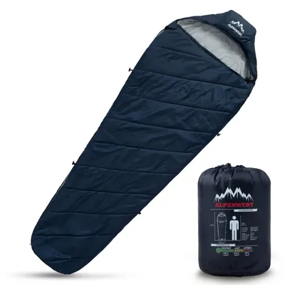 Produktbild von Alpenwert Schlafsack Sommer ultraleicht & kompakt – 15x27 cm Packmaß –wasserabweisend & atmungsaktiv – für Camping, Festival, Reisen & Outdoor