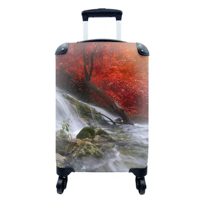 Produktbild von MuchoWow® Koffer Handgepäck Trolley Rollkoffer Kleine Reisekoffer mit 4 Rollen - Wasserfall - Felsen - Wasser - Herbst - Cabin Size < 55x40x23 cm & 55x40x20 cm - Fotokoffer - Kabinenkoffer - Boardgepäck - Reise-Box - Reisekoffer - Reisegepäck - Koffer mit Bild - Trolley für Kinder