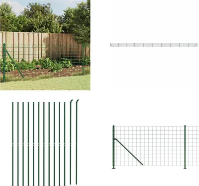 Produktbild von vidaXL Maschendrahtzaun mit Bodenflansch Grün 1,1x25 m - Maschendrahtzaun - Maschendrahtzäune - Gartenzaun - Maschendraht