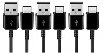 Produktbild von 3x Schnell-Ladekabel USB-C 0.85m extra kurz schwarz für Sony Xperia 10V 10IV 10III 10II 10 5V 5IV 5III 5II 5 1V 1IV 1III 1II 1 USB A zu USB Typ C