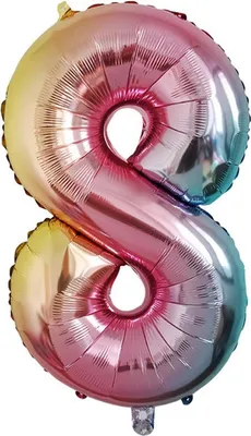Immagine prodotto di Palloncino in foil numero 8, circa 100 cm, color arcobaleno