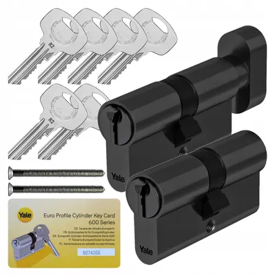 Produktbild von Yale Y600 Schließzylinder Set 45/55mm mit Knauf schwarz