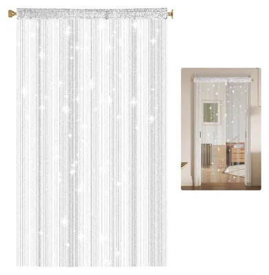 Fadenvorhang weiß 100x200 cm, Perlenoptik, Insektenschutz