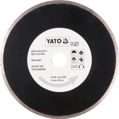 Obrázek produktu pro Yato YT-6017, Řezací disk, Keramický, Sklo, Glazovaná dlaždička, Porcelán, Kámen, 2,54 cm, 20 cm, 2,2 mm, 5,3 mm