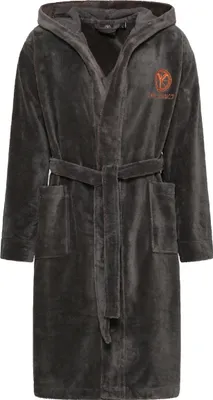 Produktbild von CARLO COLUCCI Herren Bademantel Como | Kapuze | 100 % Baumwolle | Frottier | knielang | 2 Taschen | Bindegürtel | Logostickerei | L | Anthrazit