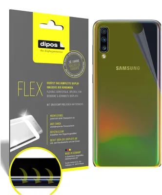 Produktbild von 3x Samsung Galaxy A70 Rückseite Schutzfolie Folie, 100% Displayabdeckung, dipos